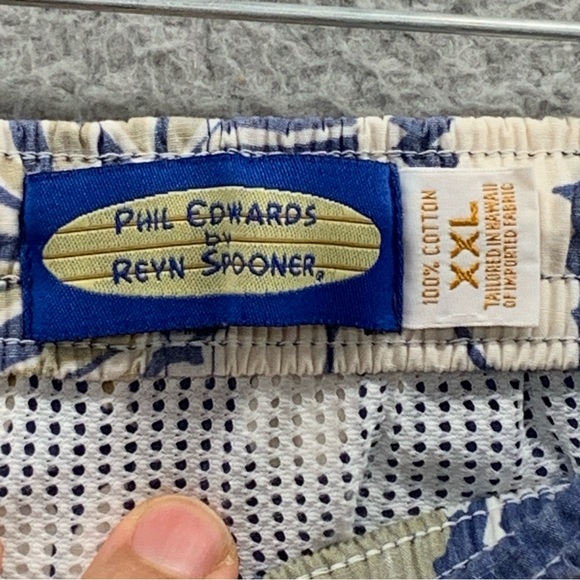 Phil Edwards By Reyn Spooner Vintage Hawaiian Floral 6.5" Swim Trunks Shorts XXL - Picture 2 of 12